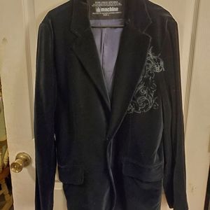 Machine navy velvet blazer men L